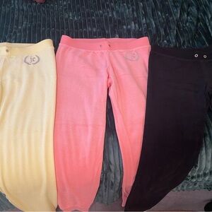 Juicy Couture Sweatpants Bundle - Yellow, Pink, and Black